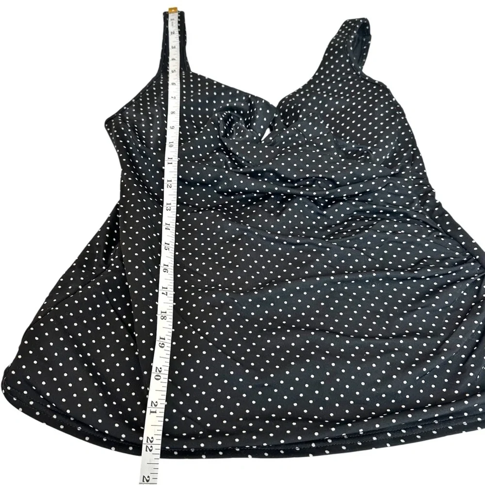 Miraclesuit Tankini Swimsuit Top Black Polka Dot Ruched
Underwire Padded Size 12 - Picture 4 of 7